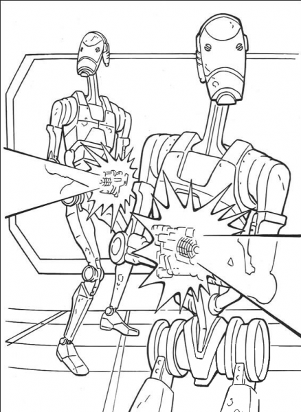 Star Wars Battle Droids coloring page image