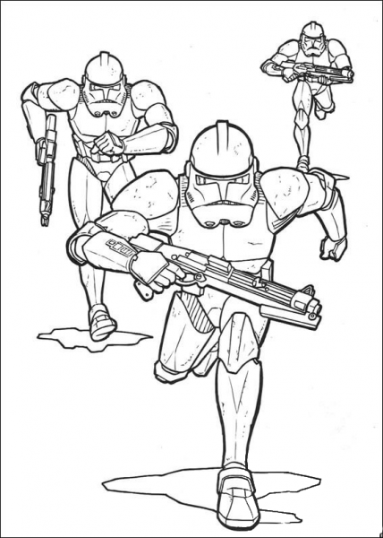 Star Wars clone troopers  coloring page image