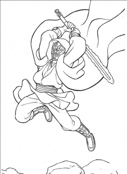 Star Wars Darth Maul coloring page image