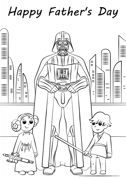Star Wars Father’s Day coloring page image