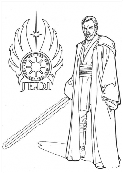 Star Wars Obi Wan Kenobi coloring page image