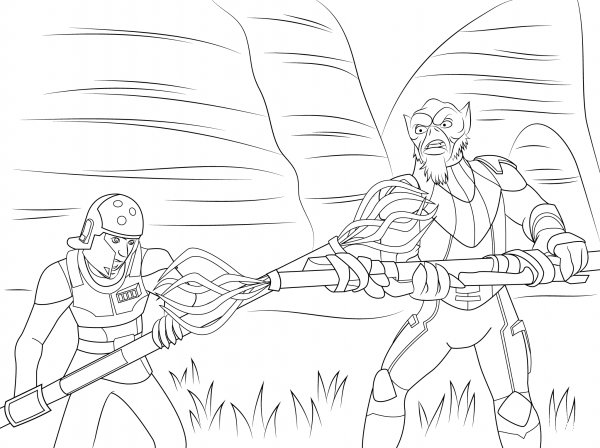 Star Wars Rebel Garazeb Orrelios coloring page image