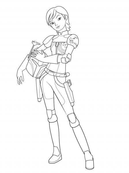 Star Wars Rebel Sabine Wren coloring page image