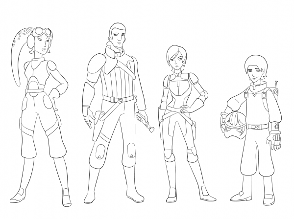 Star Wars Rebels Characters coloring page image