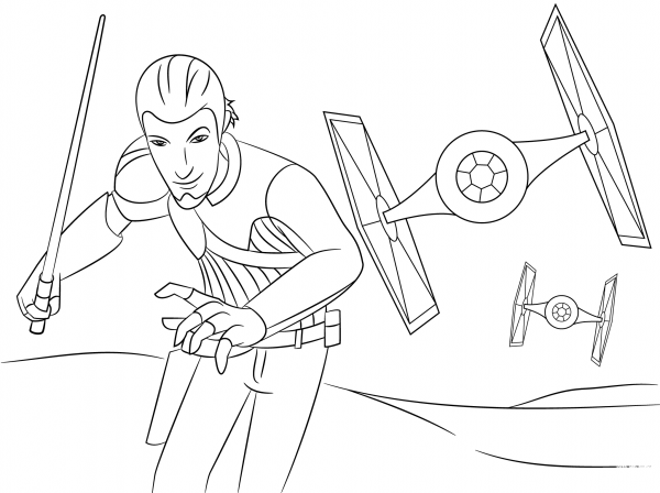 Star Wars Rebels Kanan coloring page image