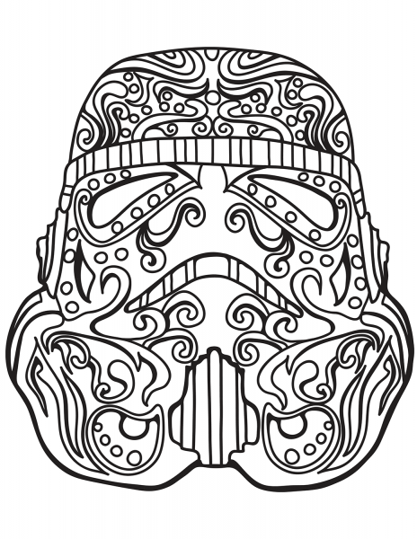 Star Wars Stormtrooper Sugar Skull coloring page image