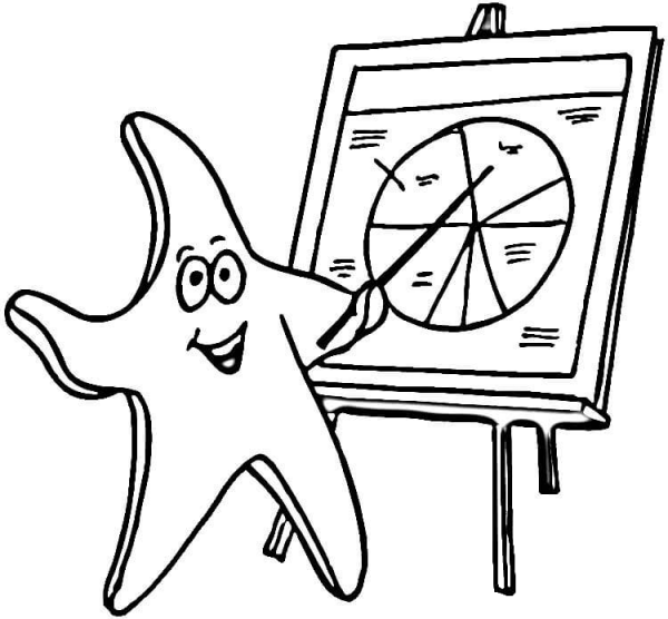 Starfish Teacher  coloring page image