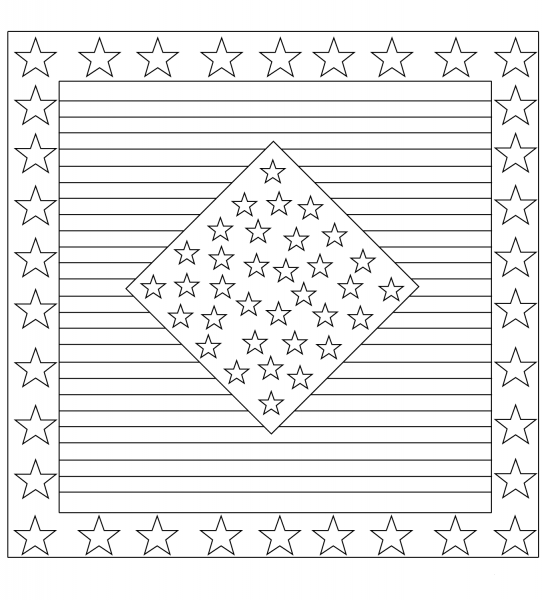 Stars and Stripes coloring page image