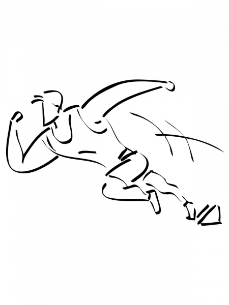Starting a Sprint Race coloring page image