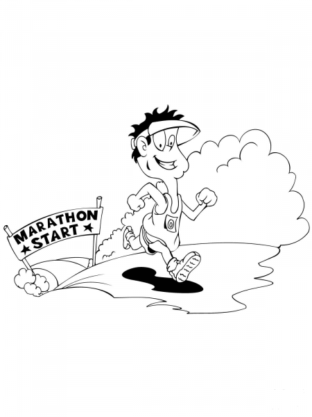Starting Marathon coloring page image