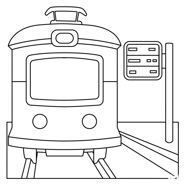 Station Emoji coloring page image