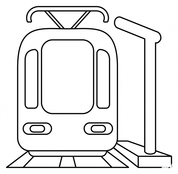 Station Emoji coloring page image