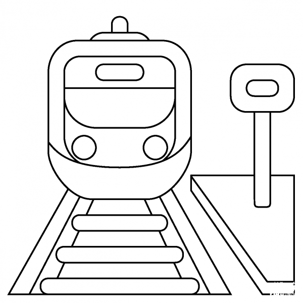 Station Emoji coloring page image
