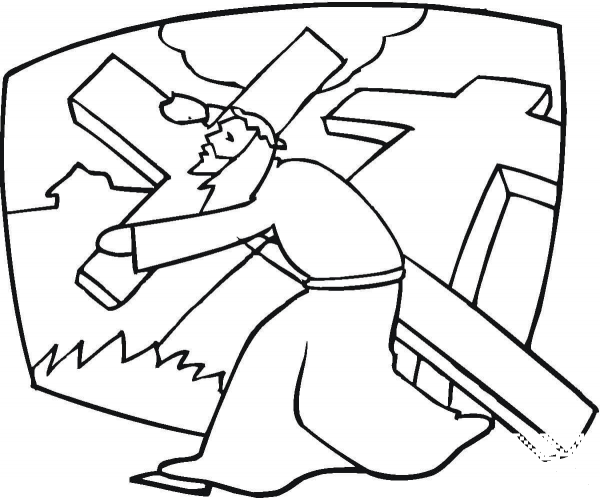 Stations Of The Cross coloring page image