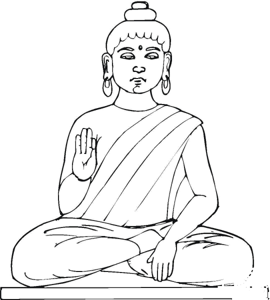 Statue Of Buddha coloring page image