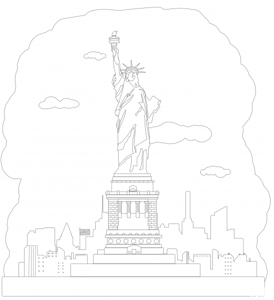 Statue of Liberty coloring page image