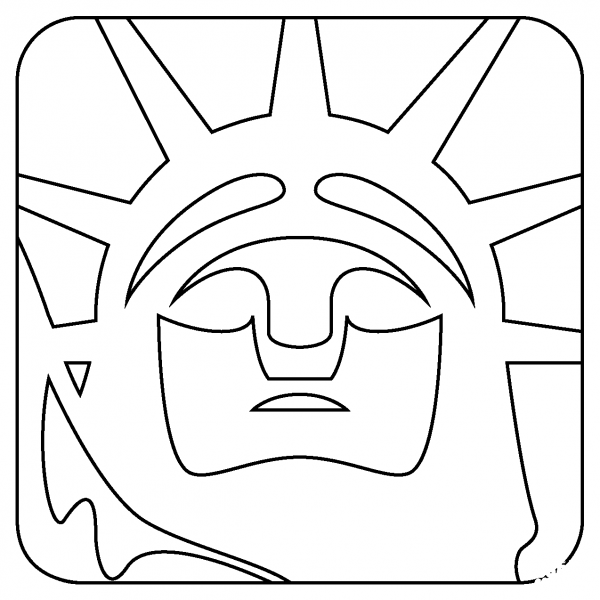 Statue of Liberty Emoji coloring page image