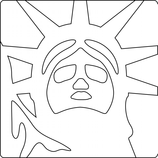 Statue of Liberty Emoji coloring page image