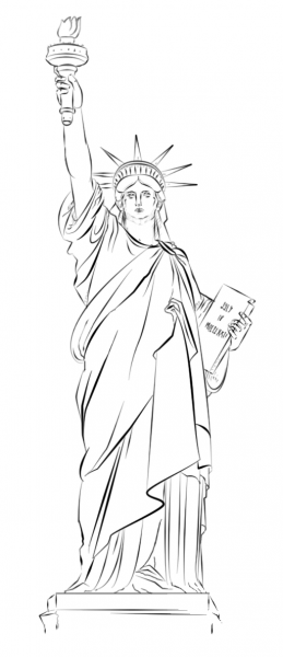 Statue of Liberty in New York coloring page image