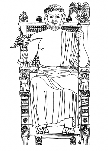 Statue of Olympian Zeus  coloring page image
