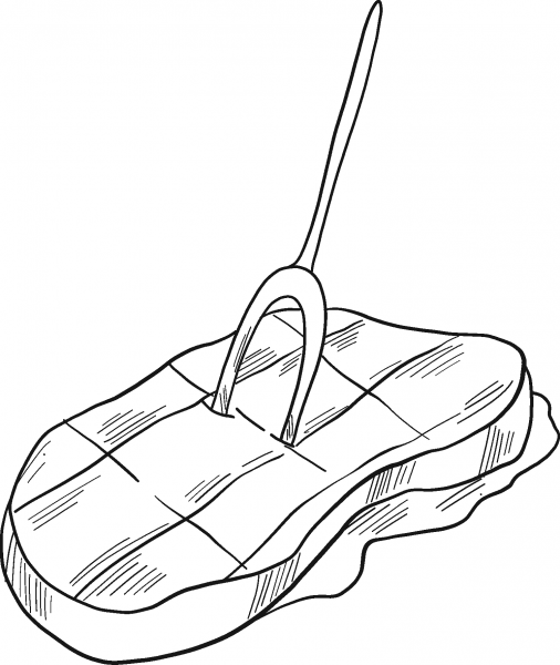 Steak coloring page image