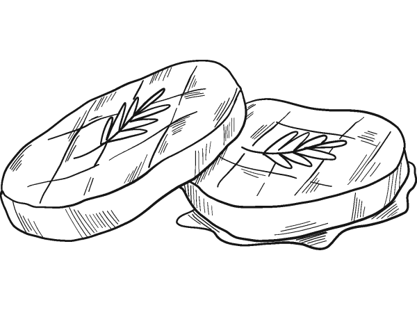 Steak coloring page image