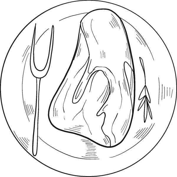 Steak coloring page image