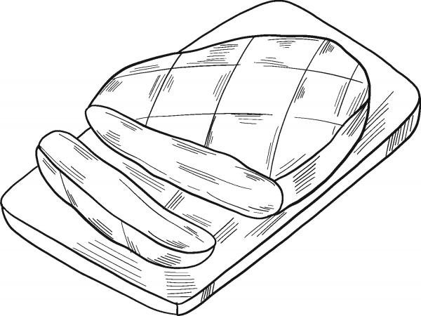 Steak coloring page image