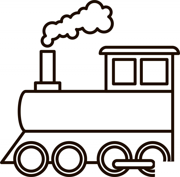 Steam Engine coloring page image