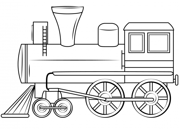 Steam Locomotive coloring page image