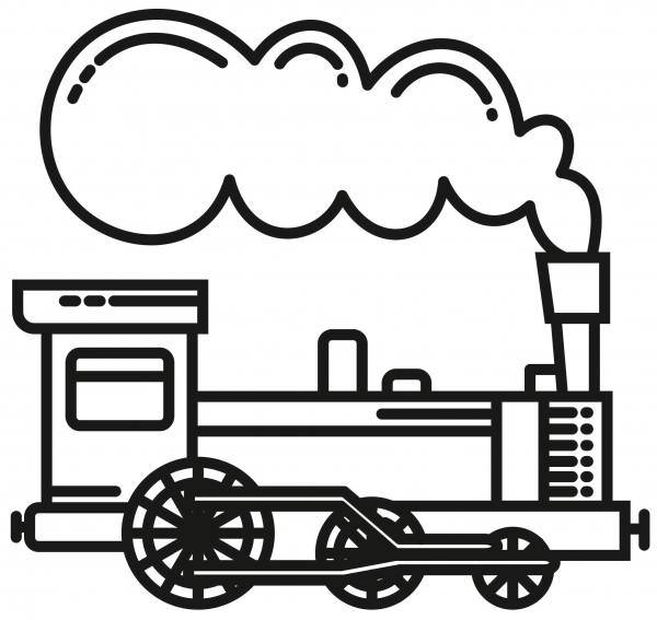 Steam Locomotive coloring page image
