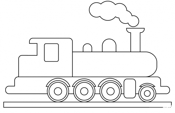Steam Locomotive coloring page image