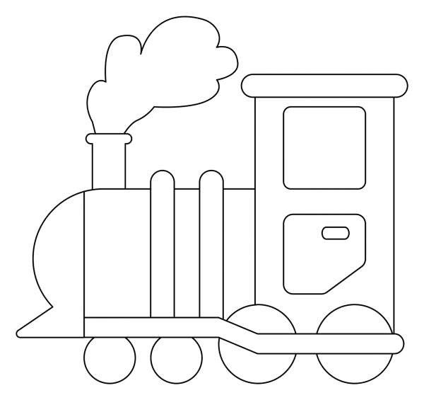 Steam Locomotive coloring page image