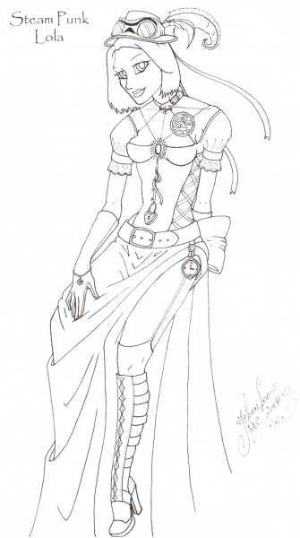 Steam Punk Lola coloring page image