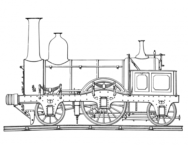 Steam Train coloring page image