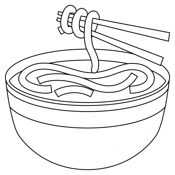 Steaming Bowl coloring page image