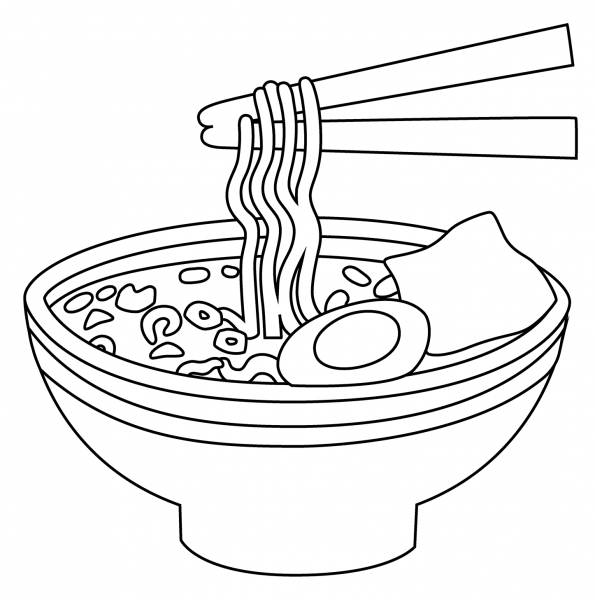 Steaming Bowl Emoji coloring page image