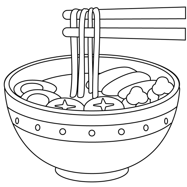 Steaming Bowl Emoji coloring page image