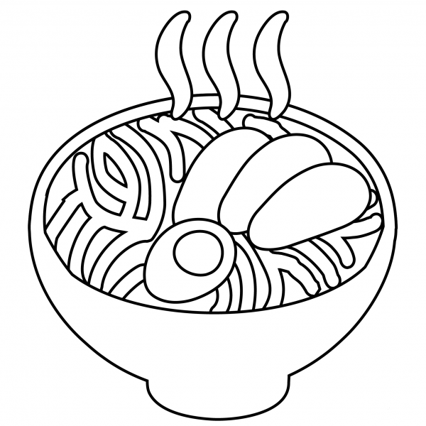 Steaming Bowl Emoji coloring page image