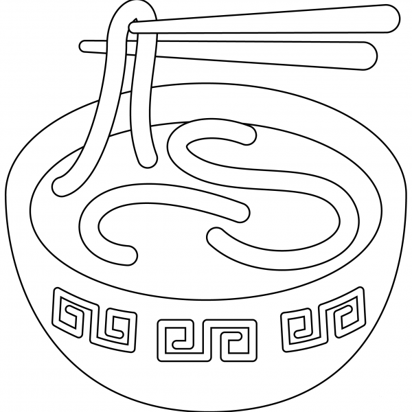 Steaming Bowl Emoji coloring page image