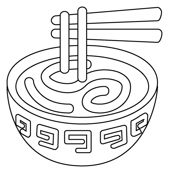 Steaming Bowl Emoji coloring page image