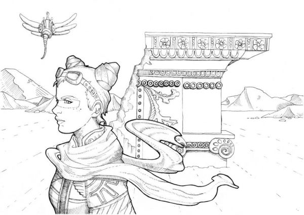 Steampunk Apocalypse  coloring page image