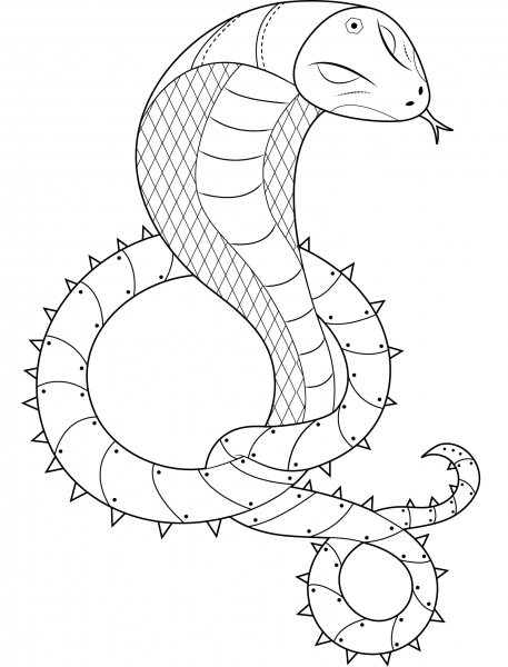 Steampunk Cobra coloring page image