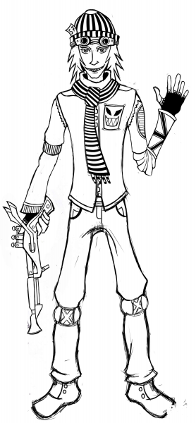 Steampunk Guy coloring page image