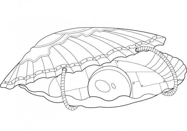 Steampunk Oyster coloring page image