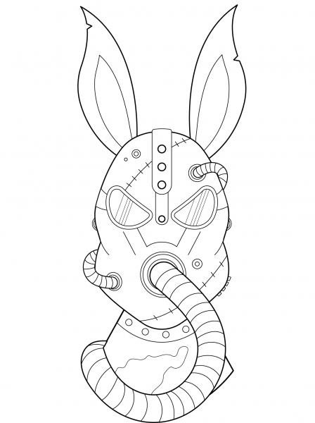 Steampunk Rabbit coloring page image