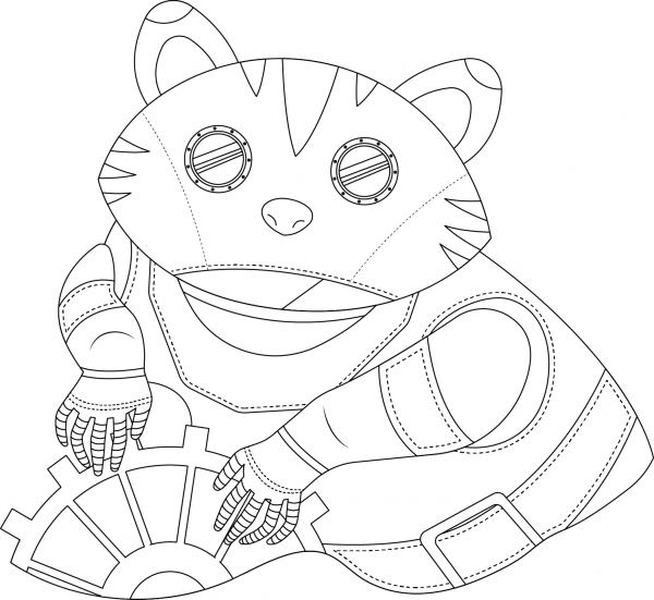 Steampunk Raccoon coloring page image