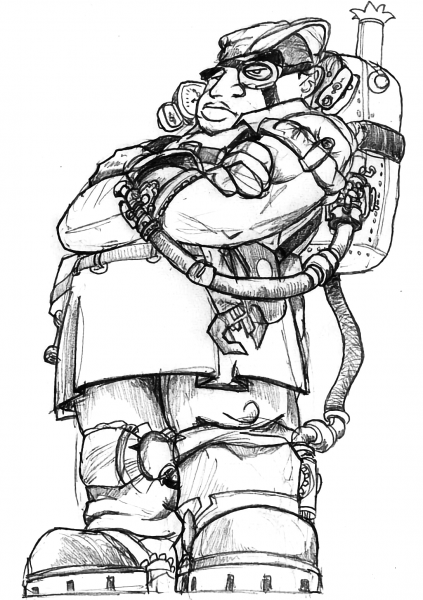Steampunk Rap Biggie Steam coloring page image