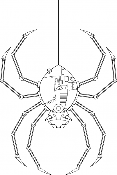 Steampunk Spider coloring page image