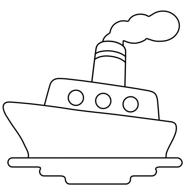 Steamship Emoji coloring page image